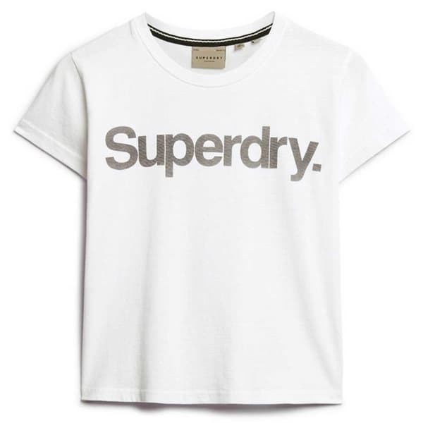 Superdry Core Logo City Fitted T-shirt Med Korta ärmar Vit XS Kvinna