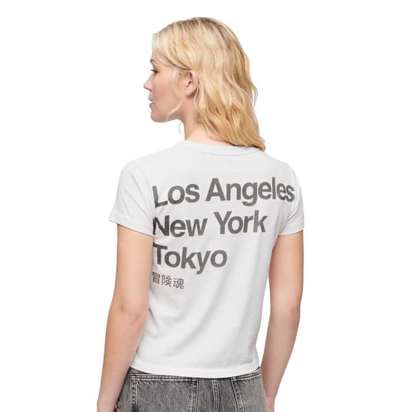 Superdry Core Logo City Fitted T-shirt Med Korta ärmar Vit XS Kvinna