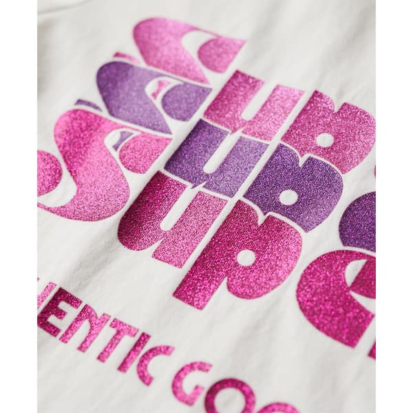 Superdry Retro Glitter Logo Cap Lyhythihainen T-paita Pinkki M Nainen