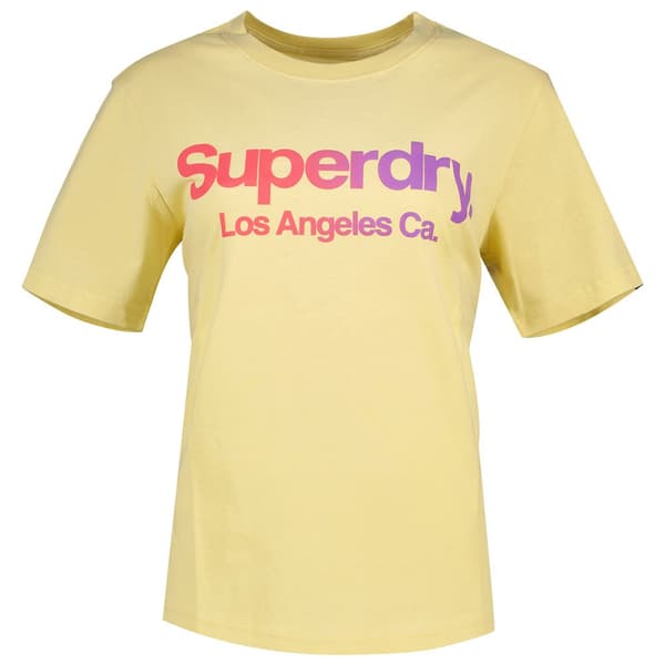 Superdry Tonal Rainbow Core Relaxed T-shirt Med Korta ärmar Gul M Kvinna
