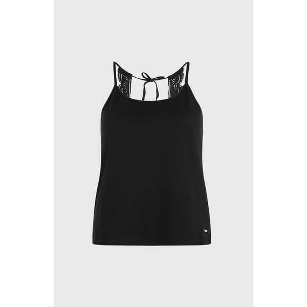 O´neill Essentials Ava Lace ärmlös T-shirt Svart S Kvinna