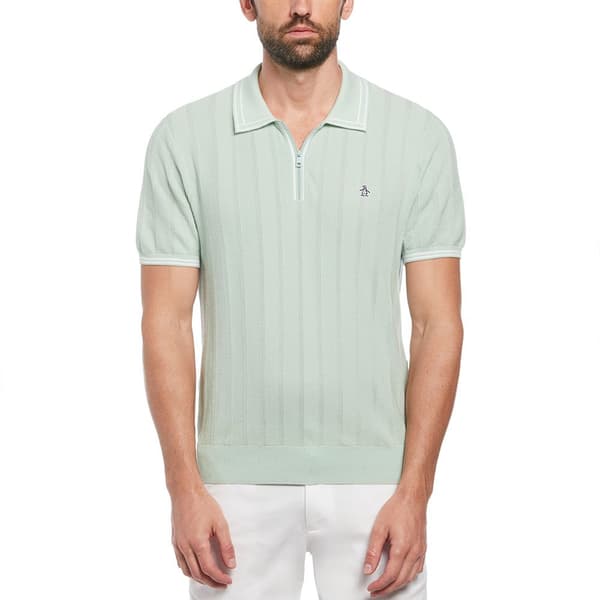 Original Penguin 1/4 Zip Tipped Kortärmad Polotröja Vit S Man