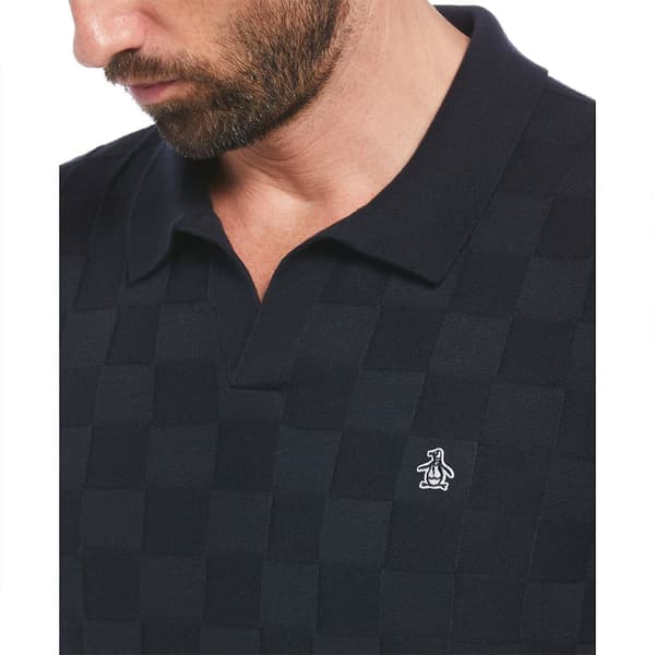 Original Penguin Jacquard Jonny Collar Kortärmad Polotröja Blå L Man