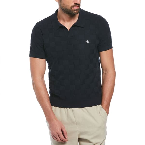 Original Penguin Jacquard Jonny Collar Kortärmad Polotröja Blå L Man