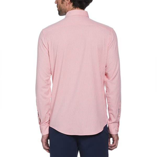 Original Penguin Tencel Gingham Skjorte Med Lange ærmer Rosa L Mand