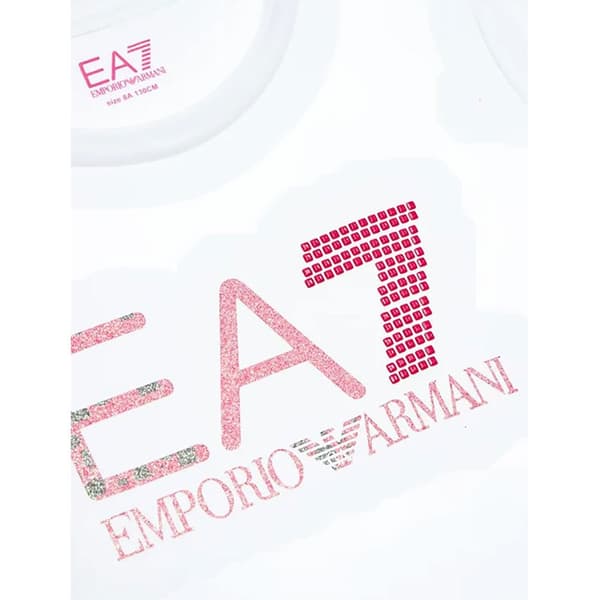 Ea7 Emporio Armani 6rft15 T-shirt Med Korta ärmar Vit 10 Years Flicka