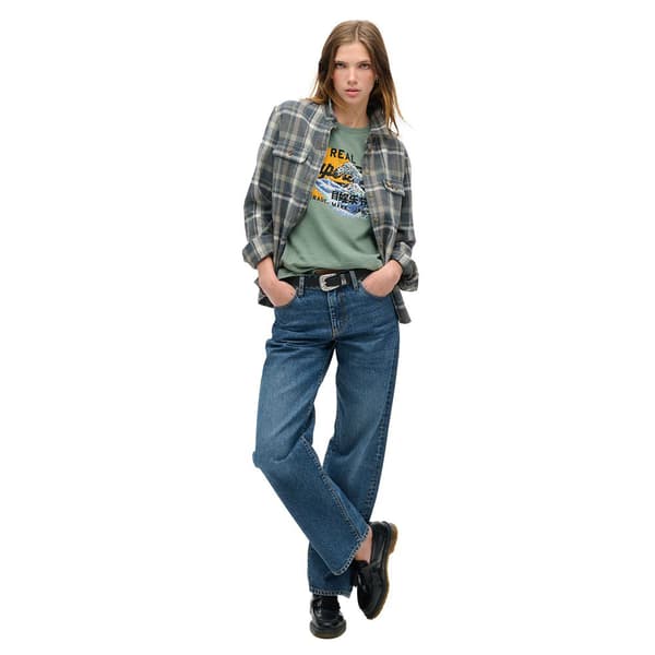 Superdry Tokyo Vl Graphic T-shirt Med Korta ärmar Grönt S Kvinna