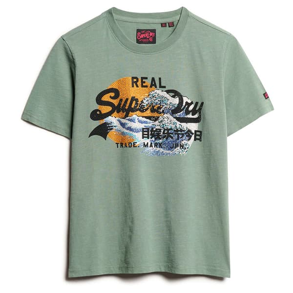Superdry Tokyo Vl Graphic T-shirt Med Korta ärmar Grönt S Kvinna