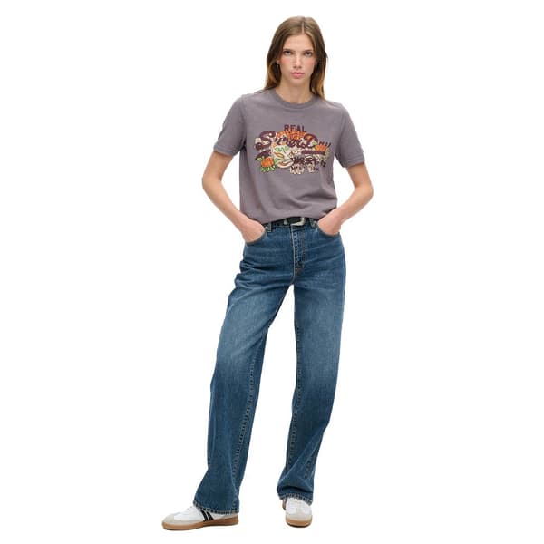 Superdry Tokyo Vl Graphic T-shirt Med Korta ärmar Grå M Kvinna
