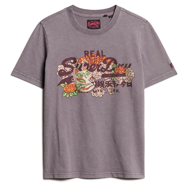Superdry Tokyo Vl Graphic T-shirt Med Korta ärmar Grå M Kvinna