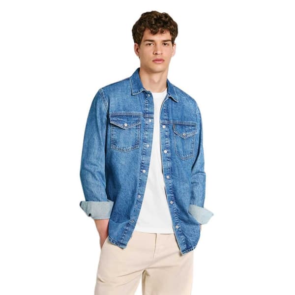 Pepe Jeans Pm308584 Skjorte Med Lange ærmer Blå 2XL Mand