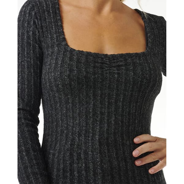 Rip Curl Open Neck Cosy T-shirt Med Lång ärm Svart L Kvinna