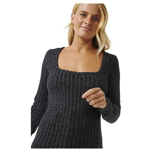 Rip Curl Open Neck Cosy T-shirt Med Lång ärm Svart L Kvinna