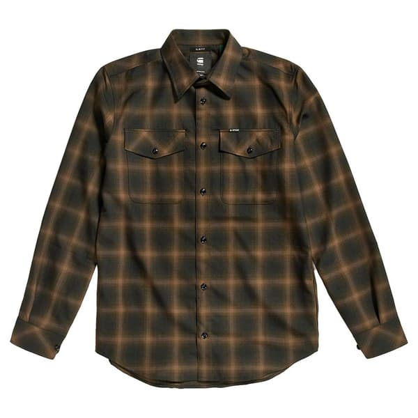 G-star Marine Slim Skjorte Med Lange ærmer Grøn,Brun XS Mand