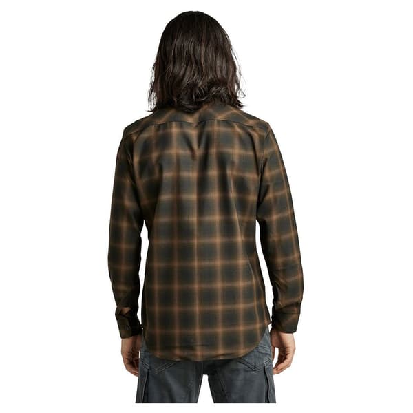 G-star Marine Slim Skjorte Med Lange ærmer Grøn,Brun XS Mand