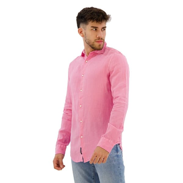Superdry Studios Casual Linen Skjorta Med Långa ärmar Rosa 2XL Man