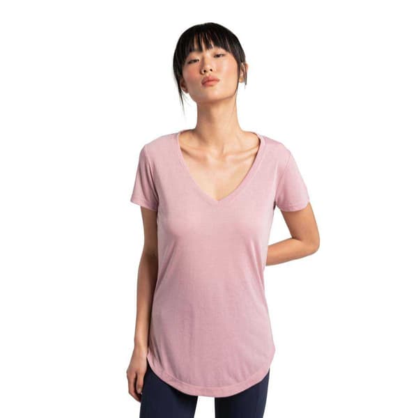 Lole Everyday Kortærmet V-hals T-shirt Rosa M Kvinde