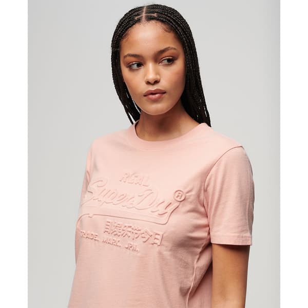 Superdry Embossed Vl Relaxed T-shirt Med Korta ärmar Rosa XS Kvinna