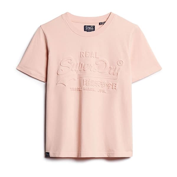 Superdry Embossed Vl Relaxed T-shirt Med Korta ärmar Rosa XS Kvinna