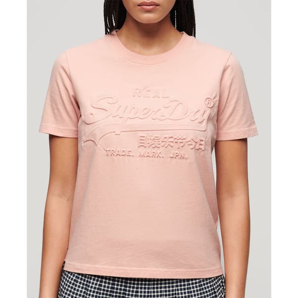 Superdry Embossed Vl Relaxed T-shirt Med Korta ärmar Rosa XS Kvinna