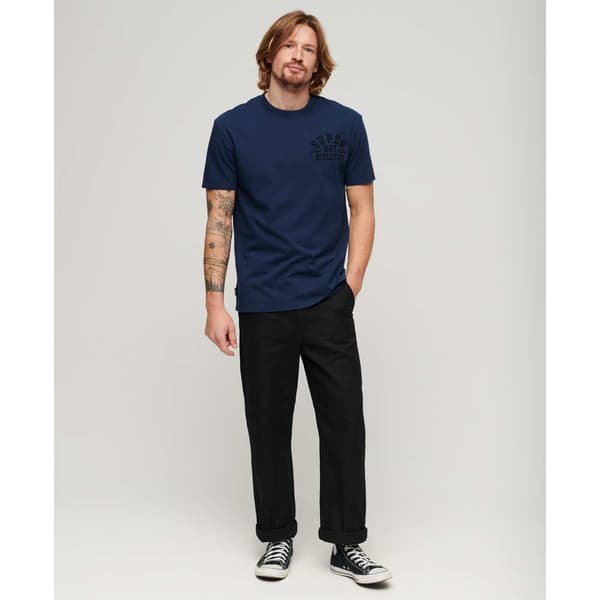 Superdry Embroidered Superstate Ath Logo T-shirt Med Korta ärmar Blå XL Man