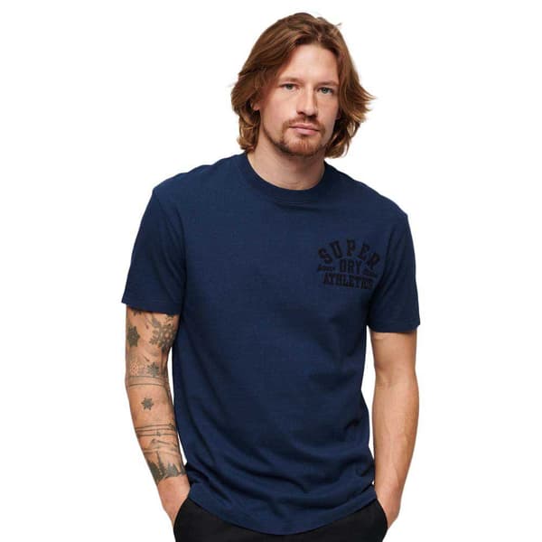 Superdry Embroidered Superstate Ath Logo T-shirt Med Korta ärmar Blå XL Man