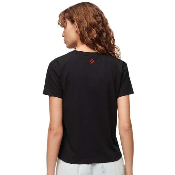 Superdry Sport Luxe Graphic Fitted T-shirt Med Korta ärmar Svart L Kvinna