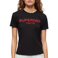 Miniatyrbild 1 av 5: Superdry Sport Luxe Graphic Fitted T-shirt Med Korta ärmar Svart L Kvinna