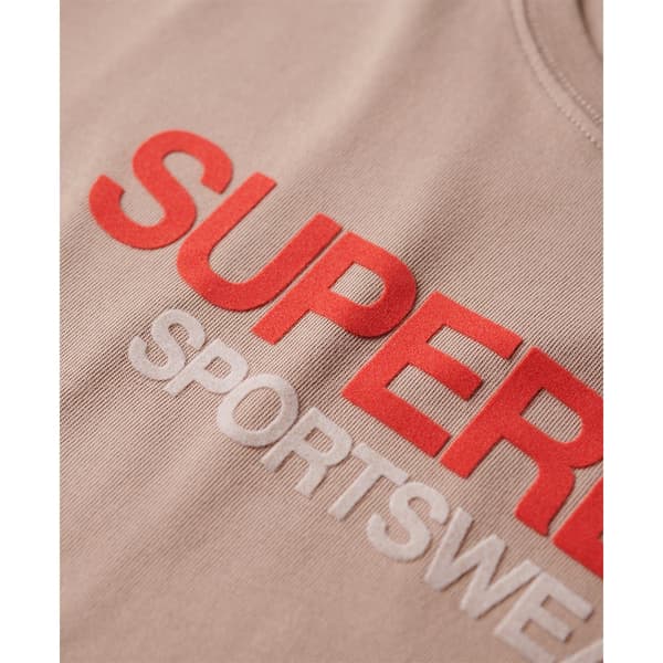Superdry Sportswear Logo Fitted T-shirt Med Korta ärmar Beige L Kvinna