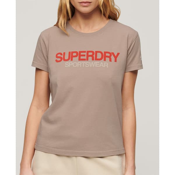 Superdry Sportswear Logo Fitted T-shirt Med Korta ärmar Beige L Kvinna