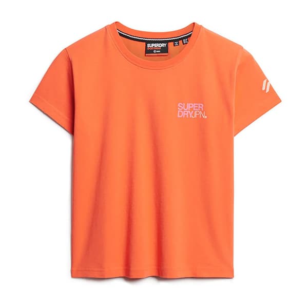 Superdry Sportswear Logo Fitted T-shirt Med Korte ærmer Orange L Kvinde