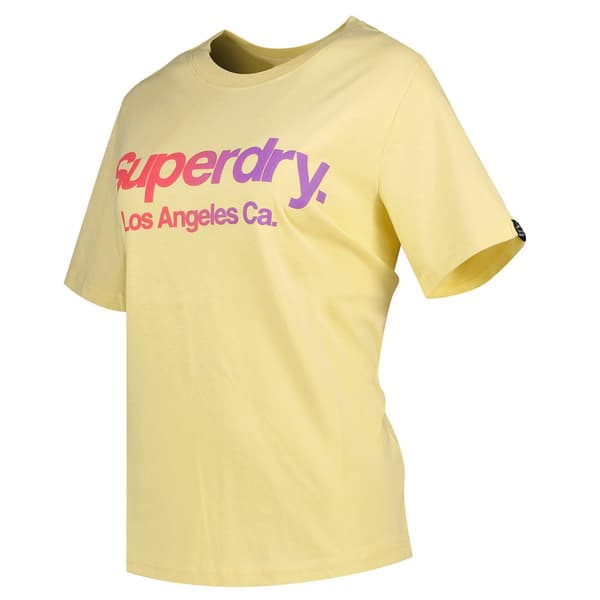 Superdry Tonal Rainbow Core Relaxed T-shirt Med Korta ärmar Gul L Kvinna