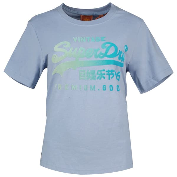 Superdry Tonal Vl Graphic Relaxed T-shirt Med Korta ärmar Blå M Kvinna