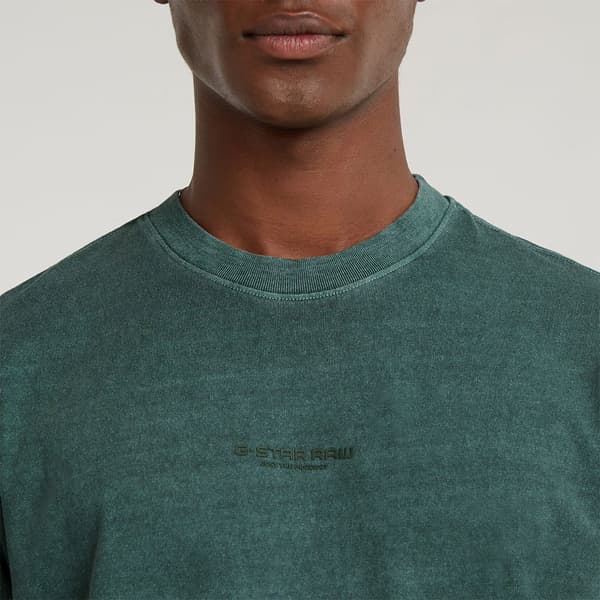 G-star Overdyed Center Chest Boxy T-shirt Med Korte ærmer Blå 2XS Mand