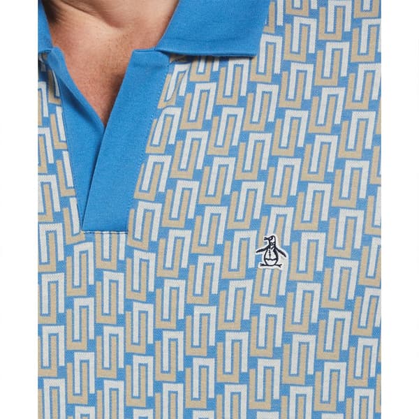 Original Penguin Ao Geo Jacquard Johnny Collar Kortärmad Polotröja Flerfärgad XL Man