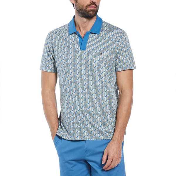 Original Penguin Ao Geo Jacquard Johnny Collar Kortärmad Polotröja Flerfärgad XL Man