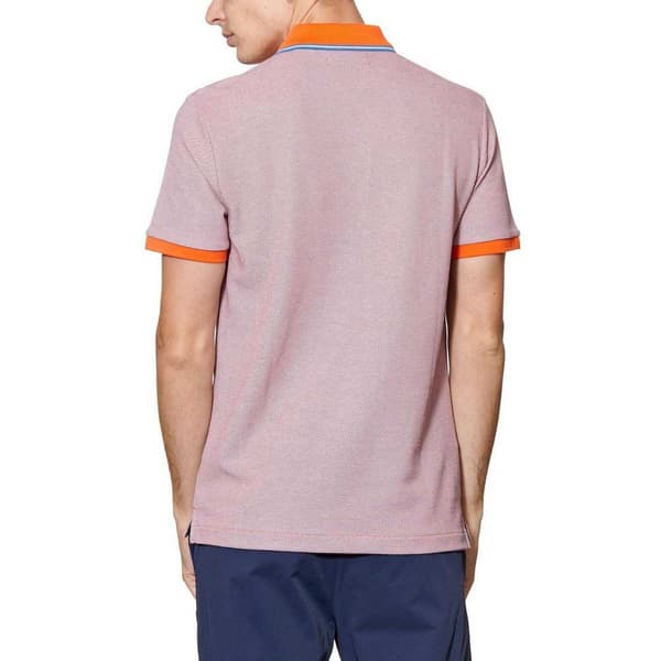 Original Penguin Birdseye Pique Jacquard Tip Placket Kortærmet Polo Orange XL Mand