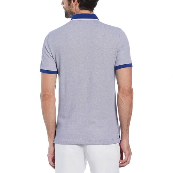 Original Penguin Birdseye Pique Jacquard Tip Placket Kortärmad Polotröja Grå XL Man