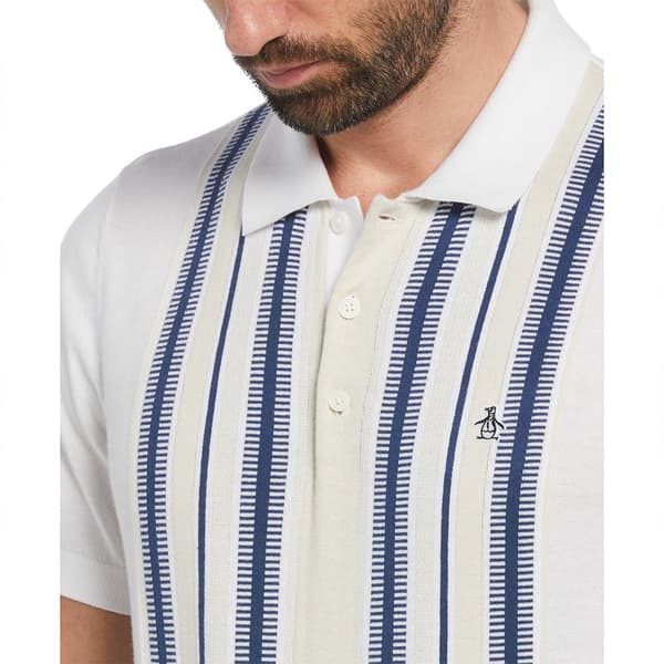 Original Penguin Cash Like Vertical Stripe Kortärmad Polotröja Vit XL Man