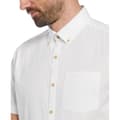 Miniatyrbillede 3 af 3: Original Penguin Crinkle Yarn Solid Kortærmet Skjorte Hvid S Mand