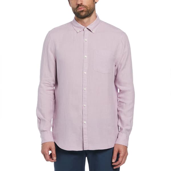 Original Penguin Delave Linen With Pocket Skjorta Med Långa ärmar Lila XL Man