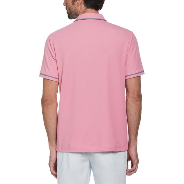 Original Penguin Earl Org Pique Sticker Pete Kortärmad Polotröja Rosa S Man