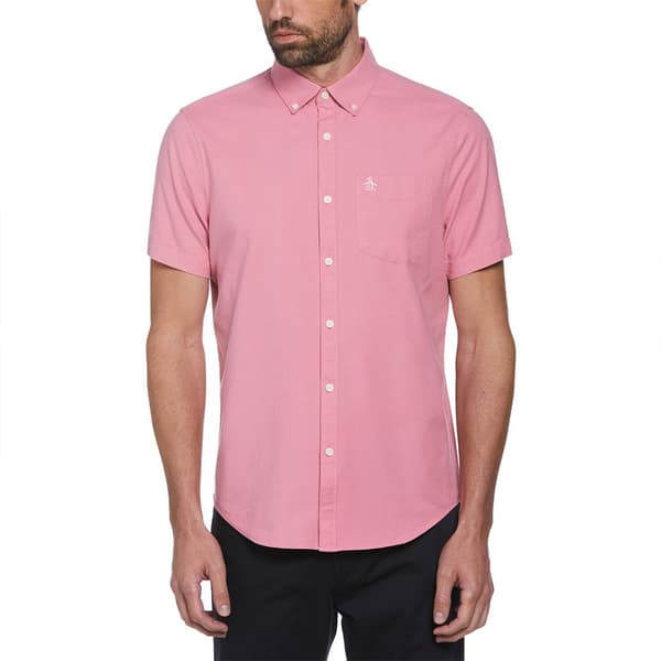 Original Penguin Eco Oxford Kortärmad Skjorta Rosa L Man