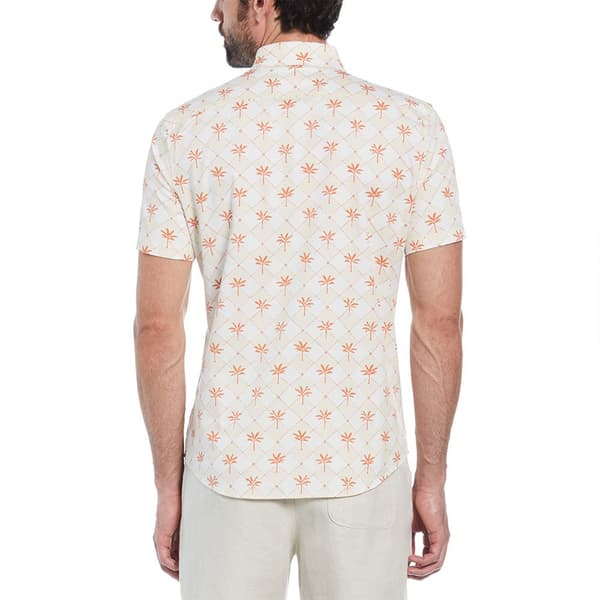Original Penguin Ev Twill Palm Tiles Kortärmad Skjorta Vit L Man