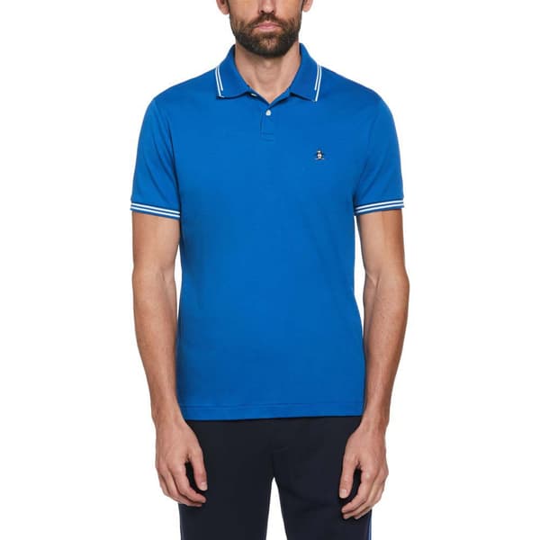 Original Penguin Organic Interlock Tipped Kortärmad Polotröja Blå L Man