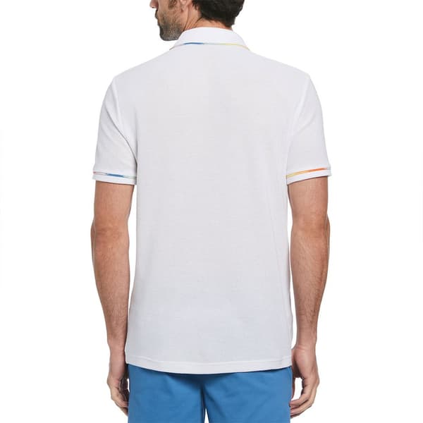 Original Penguin Organic Pride Space Dye Tip Mesh Kortärmad Polotröja Vit XL Man