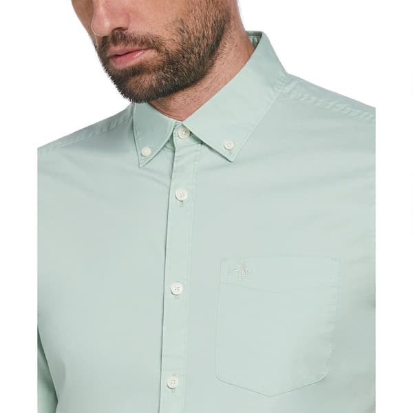 Original Penguin Stretch Poplin Kortärmad Skjorta Grönt L Man