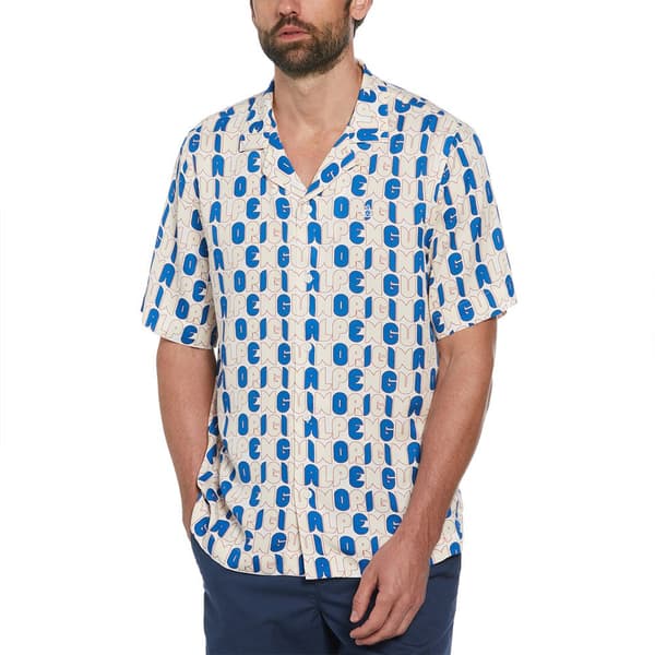 Original Penguin Viscose Camp Aop Logo Kortärmad Skjorta Flerfärgad L Man