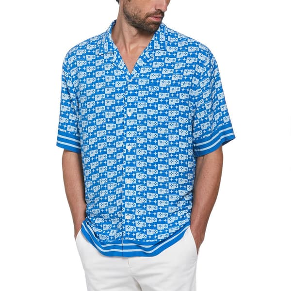 Original Penguin Vsc Camp Aop Geo Logo Kortärmad Skjorta Blå L Man