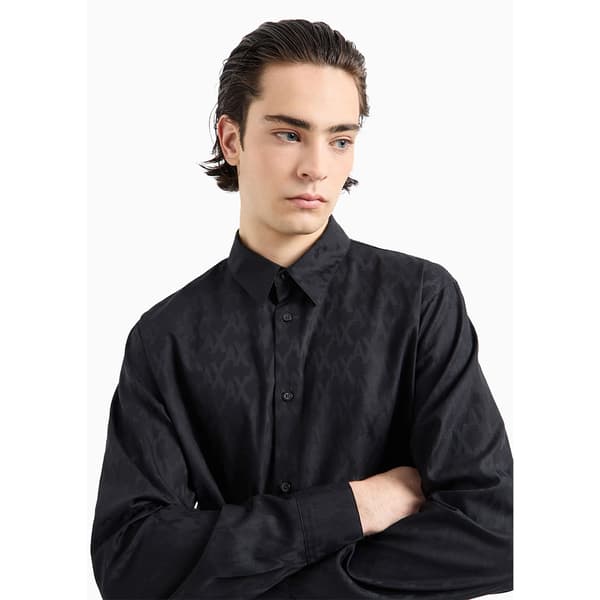 Armani Exchange 6dzcl1-zn5xz Skjorte Med Lange ærmer Sort S Mand